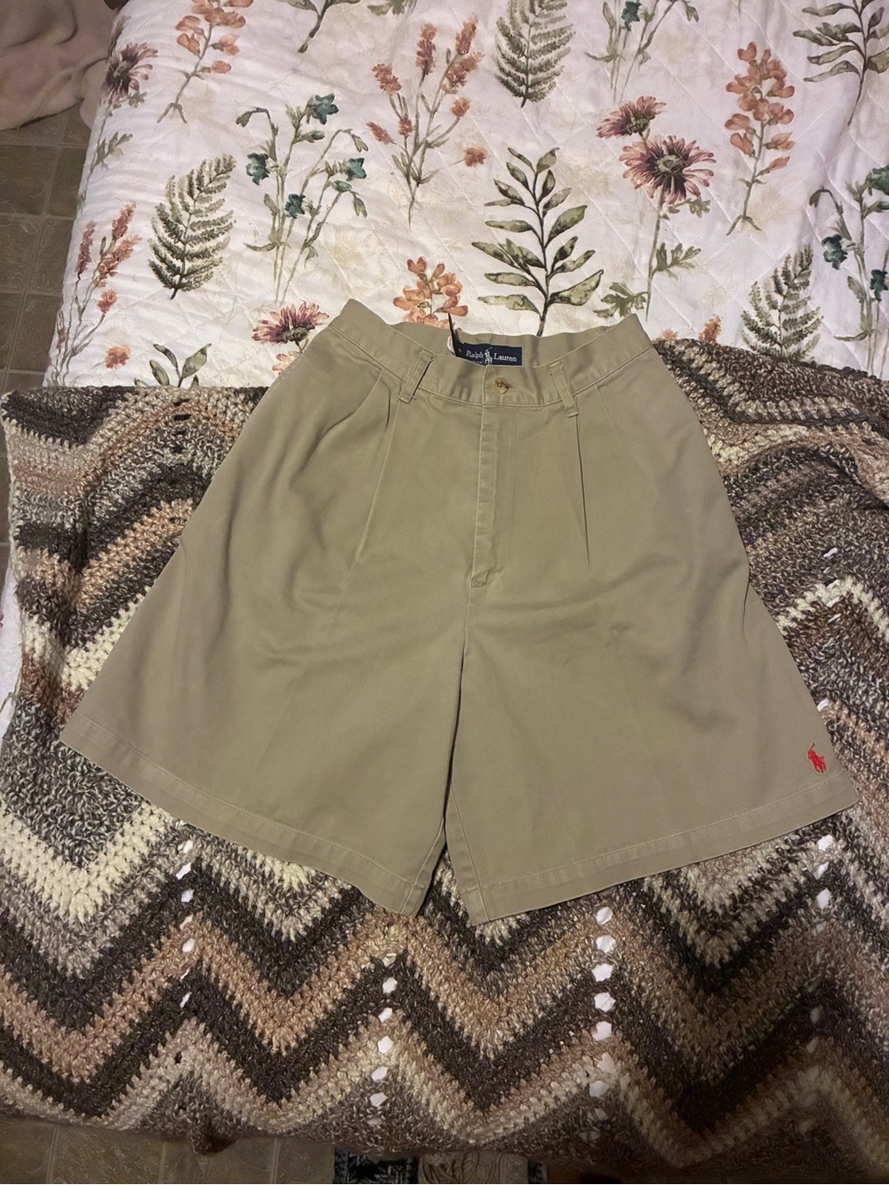 Polo by Ralph Lauren Khaki Pleated Chino Shorts